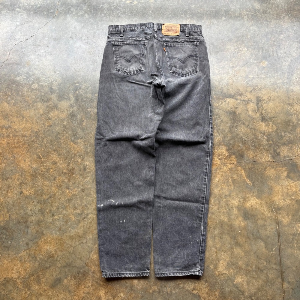 Vintage Levis 550 Orange Tab Relaxed Fit Tapered Leg Black Jeans Mens 34x32 90s